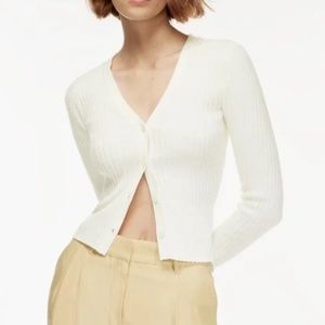 Aritzia Wilfred Manila Cardigan, Size Small, Colour Light Birch